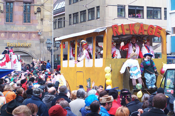 Karnevalsumzug in Würzburg, Deutschland