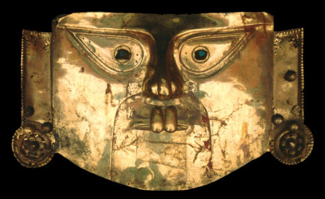 Novomatic Center, Wien - Ausstellung 1000 Jahre INKAgold: Totenmaske aus Gold, Chrysokoll und Pflanz