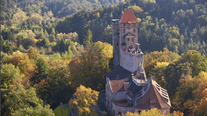 Erlenbach, Rheinland-Pfalz - Burg Berwartstein im Herbst