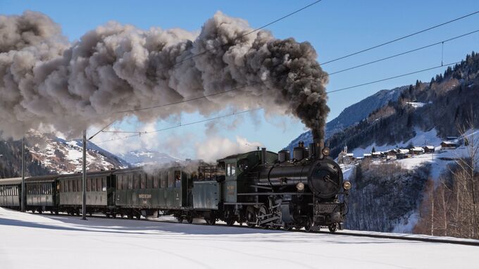 Rhätische Bahn, CH - Dampflokomotive Winter