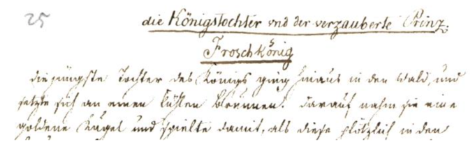 Originalhandschrift Gebrüder Grimm