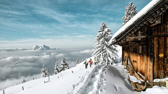 Schweiz Tourismus, swiss-image.ch/Beat Mueller / Rigi, Schweiz - Schneeschuhwanderung / Zum Vergrößern auf das Bild klicken