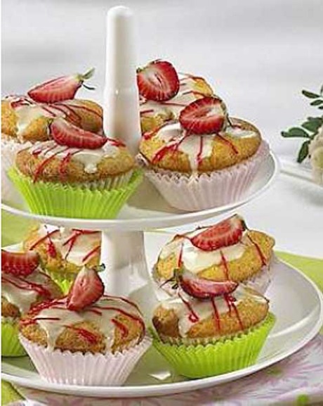 Erdbeer-Vanille-Muffins