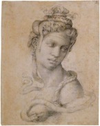 Albertina, Wien - Ausstellung Michelangelo: Halbfigur der Kleopatra / Zum Vergrößern auf das Bild klicken