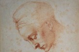 Albertina, Wien - Ausstellung Michelangelo: Studie gesenkter Kopf_detail