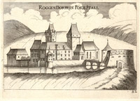 © NÖ Landesbibliothek, Leiter Topografischer Sammlung / Andraschek, Stich Schloss Pöggstall, NÖ / Zum Vergrößern auf das Bild klicken