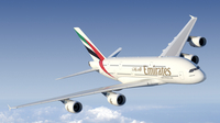 Emirates A380 flying