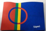 Jokkmokk, Schweden - Fahne der Samen / Zum Vergrößern auf das Bild klicken