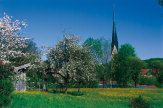 Frühlingsansicht von Prien, Bayern / Zum Vergrößern auf das Bild klicken