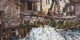 Landesmuseum NÖ, St. Pölten - Dauerausstellung Kunst: Schiele, Zerfallende Mühle / Zum Vergrößern auf das Bild klicken