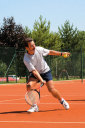 Tennis-Action / Zum Vergrößern auf das Bild klicken